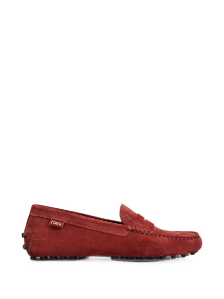 Pantofi loafer Tod's din piele de căprioară roșu