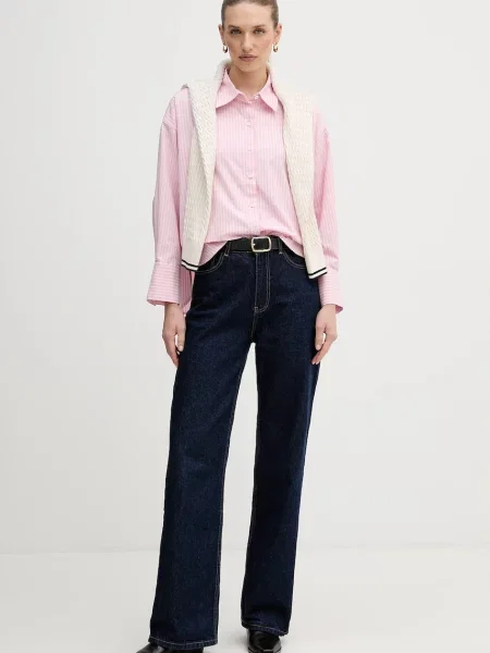 Сорочка з додаванням Barbour Rosie relaxed класичний комір рожевий