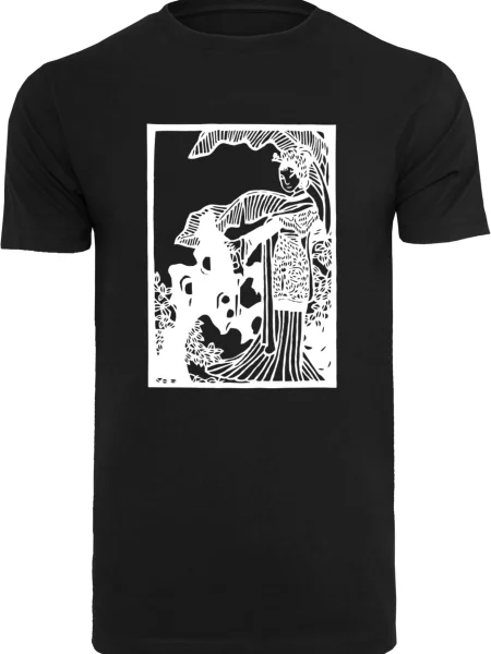 Merchcode Tricou Chinese Beauty X gri / negru alb