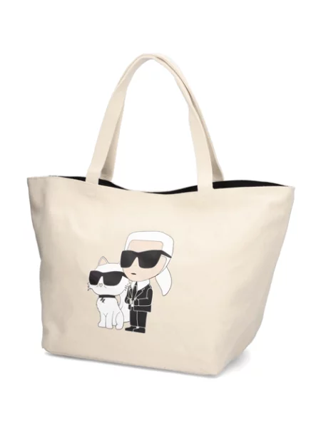 KARL LAGERFELD k/ikonik k&c canv shopper bílá