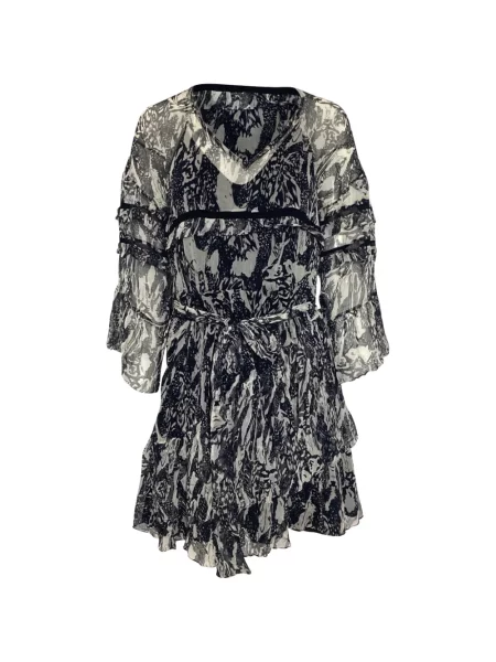 Sukienka mini Iro szyfonowa z falbankami garniturowa czarna