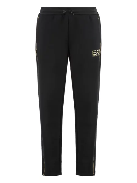 Pantaloni Ea7 Emporio Armani cu dungi cu imagine negru