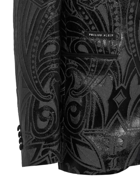 Sacou Philipp Plein din jacard negru