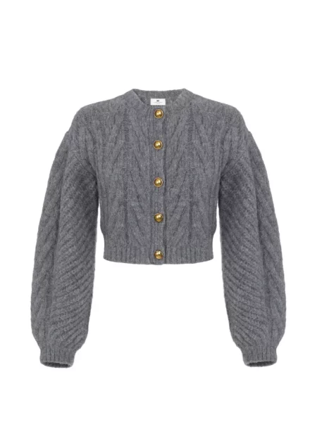 Cardigan Elisabetta Franchi tricotate gri