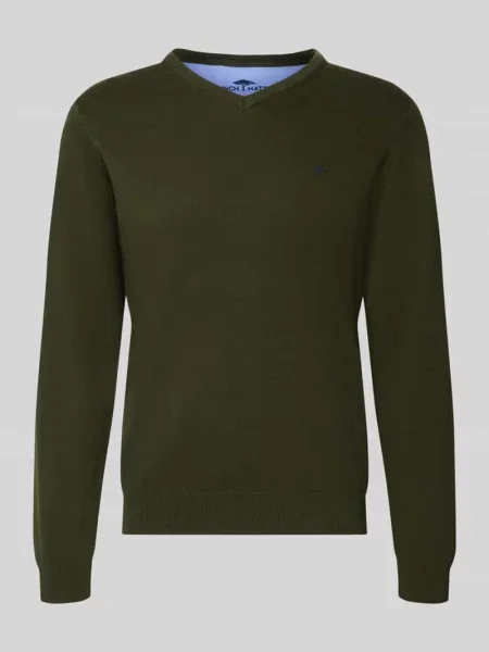 Sweter z dzianiny z haftem z logo Fynch-hatton