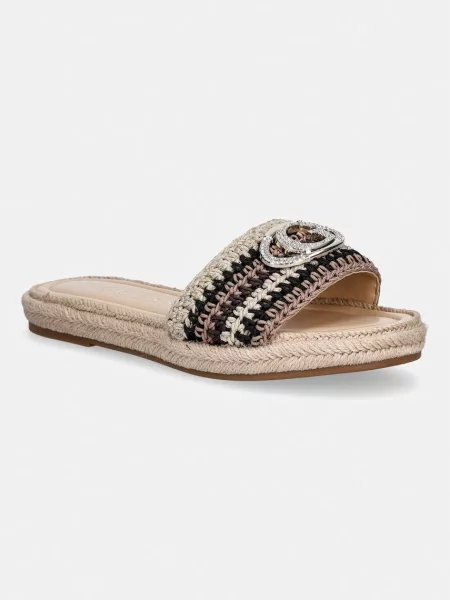 GUESS Saboți KAYLIS brocart / maro mokka / negru bej