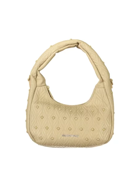 Lniana torebka Valentino By Mario Valentino beżowa