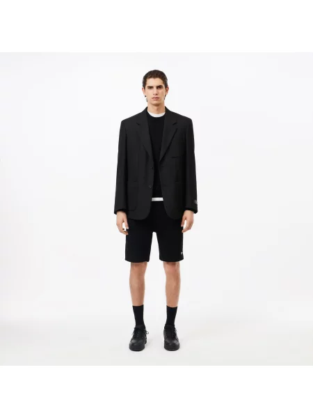 Lacoste Monochromatyczny Sweter Z Okrągłym Dekoltem czarny