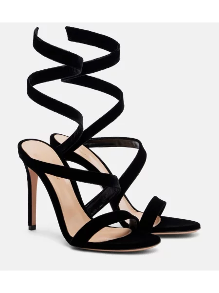 Sandale Gianvito Rossi de catifea negru