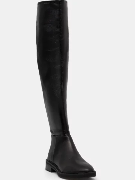 Čizme Steve Madden Leza za žene ravni potplat crna