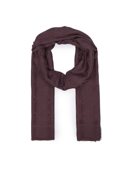 Calvin Klein Sál Emblem Aop Glossy Tonal Scarf Bordó