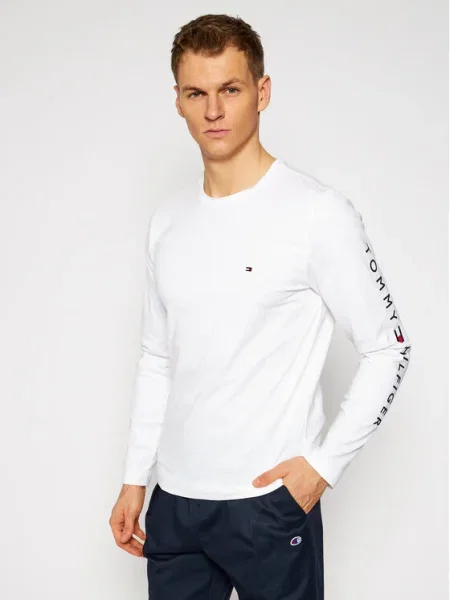 Tricou mânecă lungă Tommy Hilfiger alb
