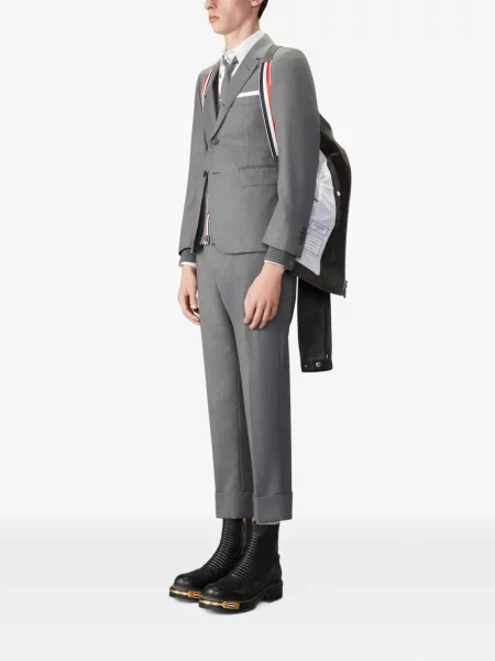 Geanta de piele Thom Browne gri