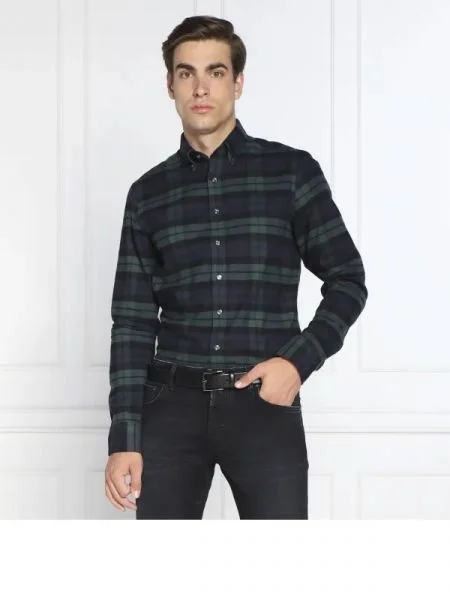Oscar Jacobson Cămașă Brushed negru