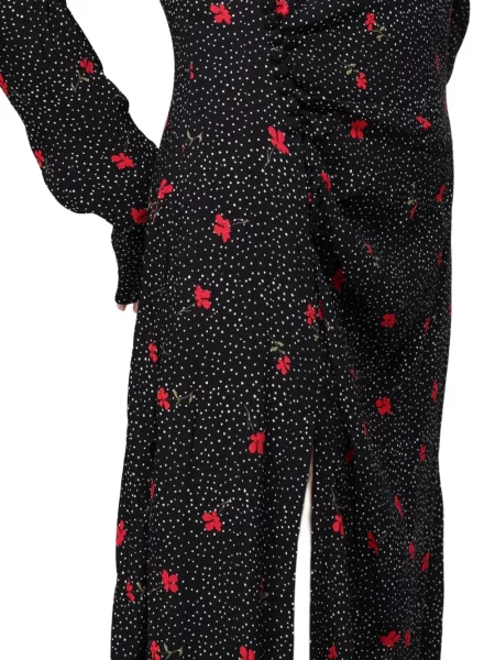 Rochie maxi Mar De Margaritas cu model floral cu imagine negru