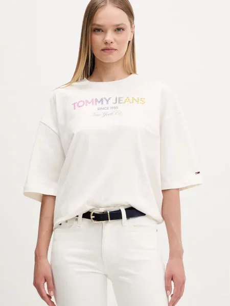 Tommy Jeans γυναικείο t-shirt μπεζ