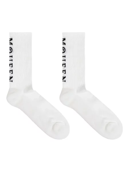 Žebrované ponožky Alexander Mcqueen bílé