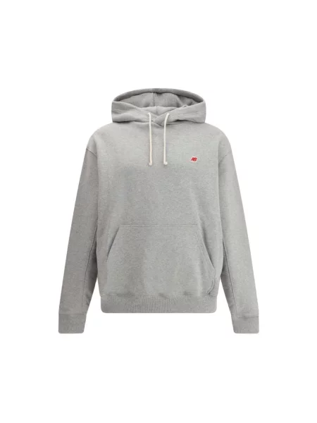 New Balance bluza MADE IN USA CORE HOODIE z kapturem gładka szary