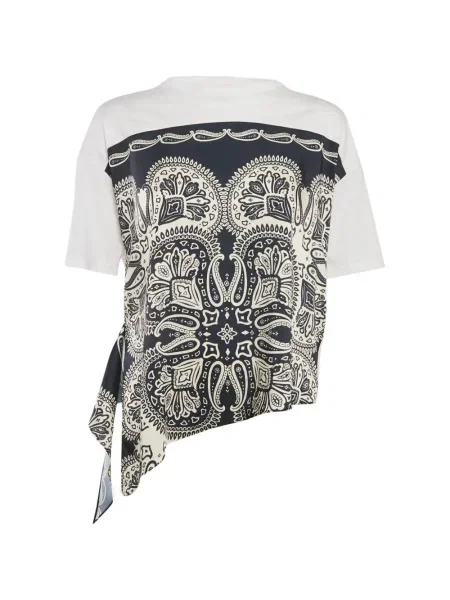 Talia koszulka Sandro z nadrukiem w abstrakcyjne wzory biała
