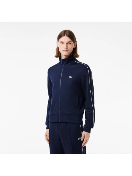 Lacoste Kurtka Dresowa Paris Piqué Z Zamkiem Błyskawicznym Z Przodu granatowa