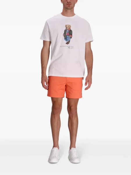 Polo Polo Ralph Lauren cu broderie de in cu dungi alb