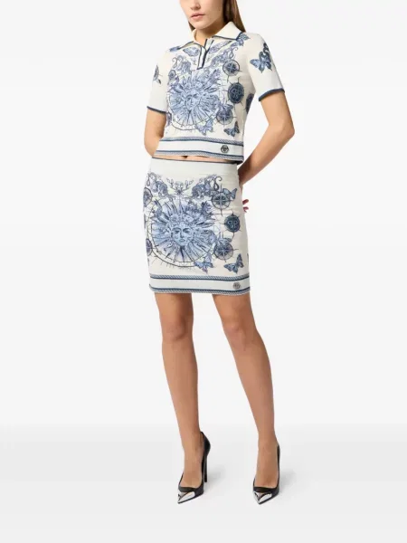 Fustă Philipp Plein tricotate cu imagine