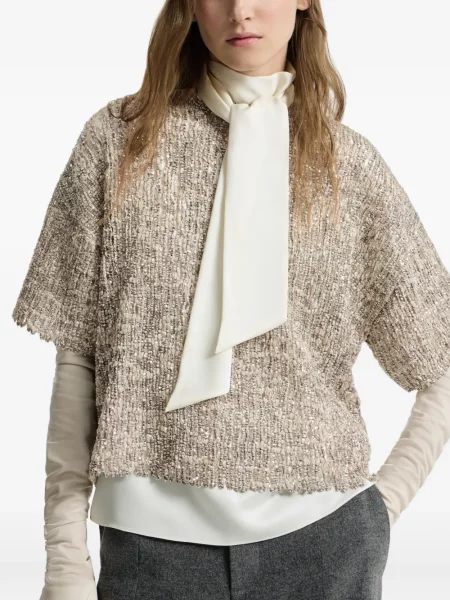 Tricou Brunello Cucinelli cu broderie de lână