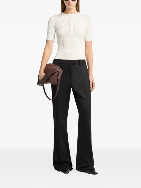 Gulerat tricou Courreges tricotate alb