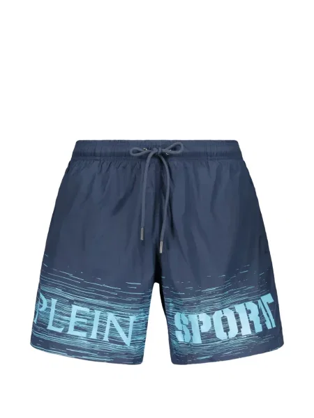 Slip de baie Plein Sport cu imagine cu cordon albastru