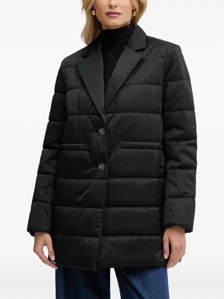 Pikowana kurtka Karl Lagerfeld z klapą czarna