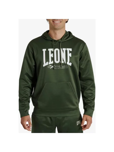 Bluza z kapturem Leone Logo zielony S biały
