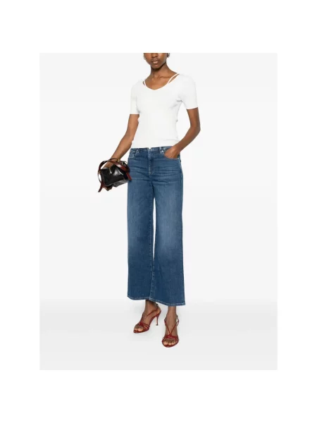 Szerokie jeansy Ag Jeans niebieskie