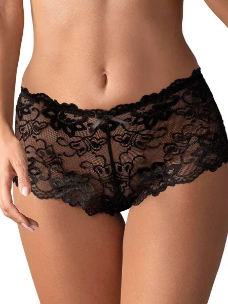 Кружевные трусики шортики Шорты_Obsessive_Idillia чорні