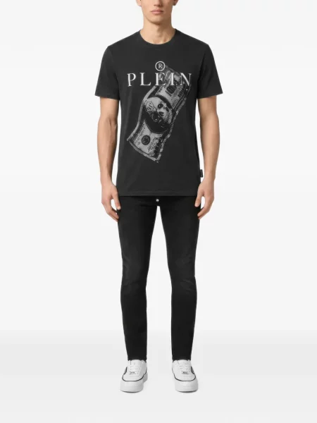 Tricou Philipp Plein din jerseu negru