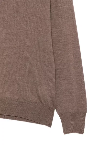 Lung tricou polo Barba tricotate maro