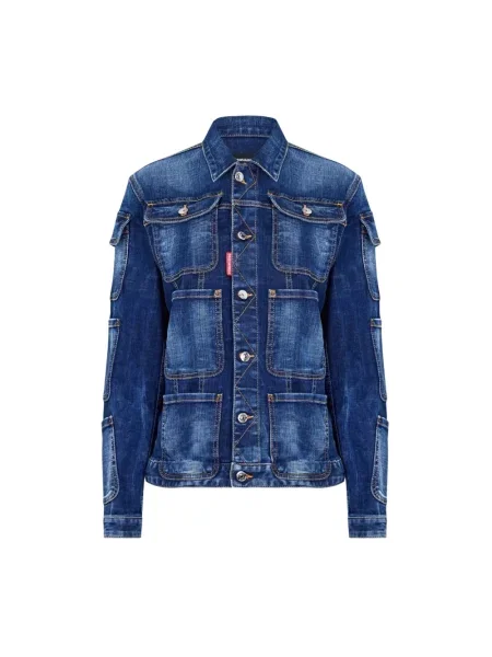 Kurtka jeansowa Dsquared2 niebieska