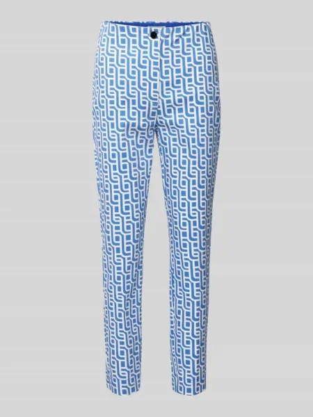 Spodnie materiałowe o skróconym kroju slim fit Christian Berg Woman niebieskie
