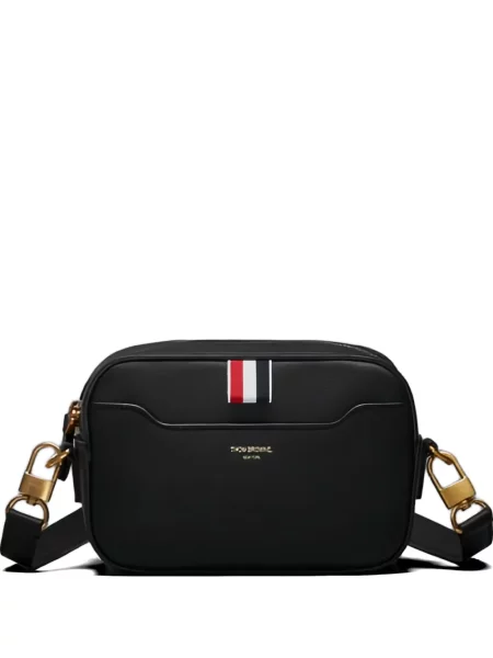 Geanta de piele Thom Browne din piele mini negru