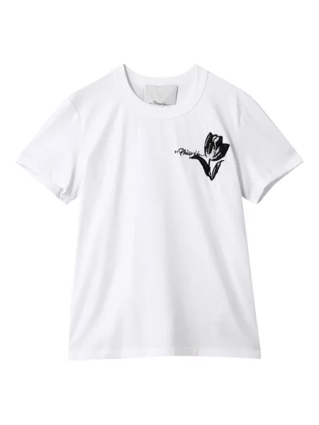 Tricou 3.1 Phillip Lim cu broderie alb