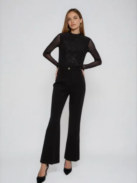 Tricou cu mânecă lungă Marisse cu mâneci lungi negru