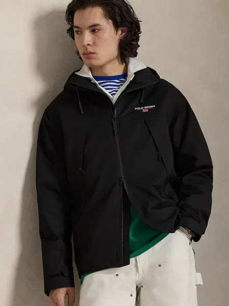 Яке Polo Ralph Lauren преходен модел с уголемена кройка черно