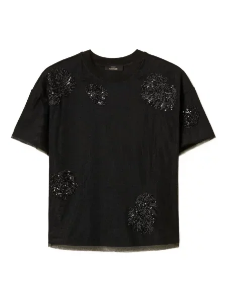 Tricou Twinset cu broderie negru