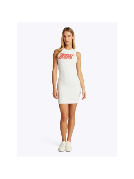 Rochie din denim Tommy Jeans alb