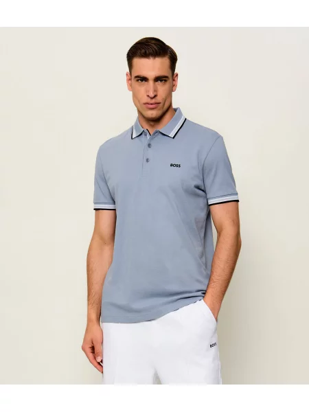 Tricou polo Boss Green gri