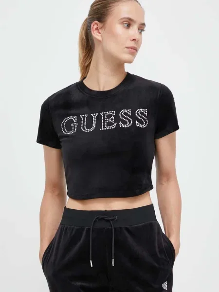 Majica kratkih rukava Guess za žene crna