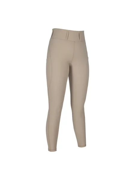 Legginsy jeździeckie z pełną przyczepnością HKM Jil High Waist beżowe