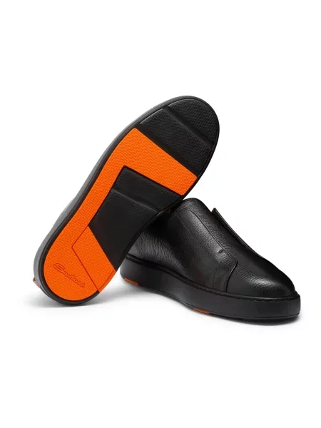 Sneakersy Santoni skórzane wsuwane czarne