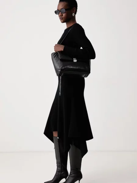 MICHAEL Michael Kors rochie tricotată cu lână negru