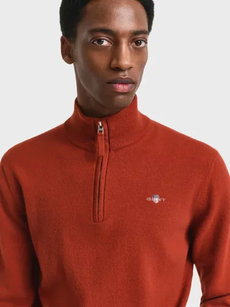 Свитер Gant на полумолнии красный