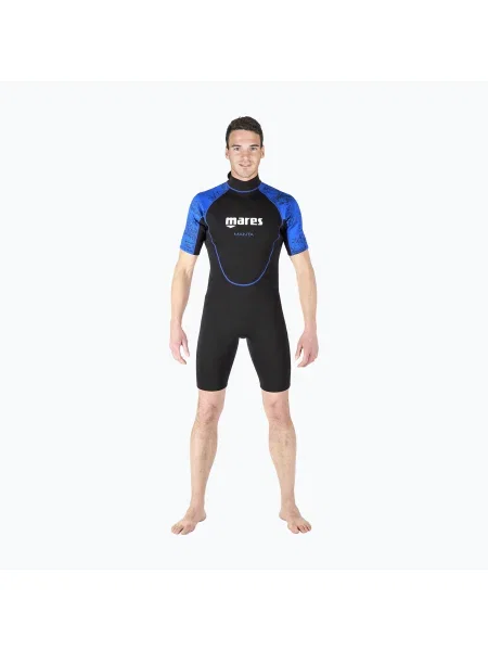 Costum de neopren pentru bărbați Mares Shorty Manta 2 mm negru/albastru negru